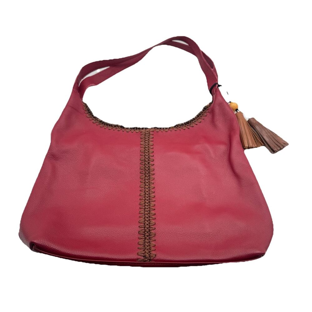 The Sak Huntley L1021 CMWH NWOT Women Leather Hobo Shoulder Large Bag Red